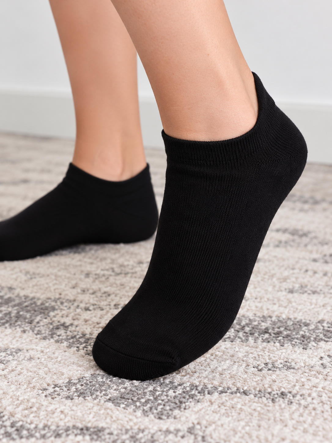 Herz Sneaker Socken Schwarz – Bio-Baumwolle