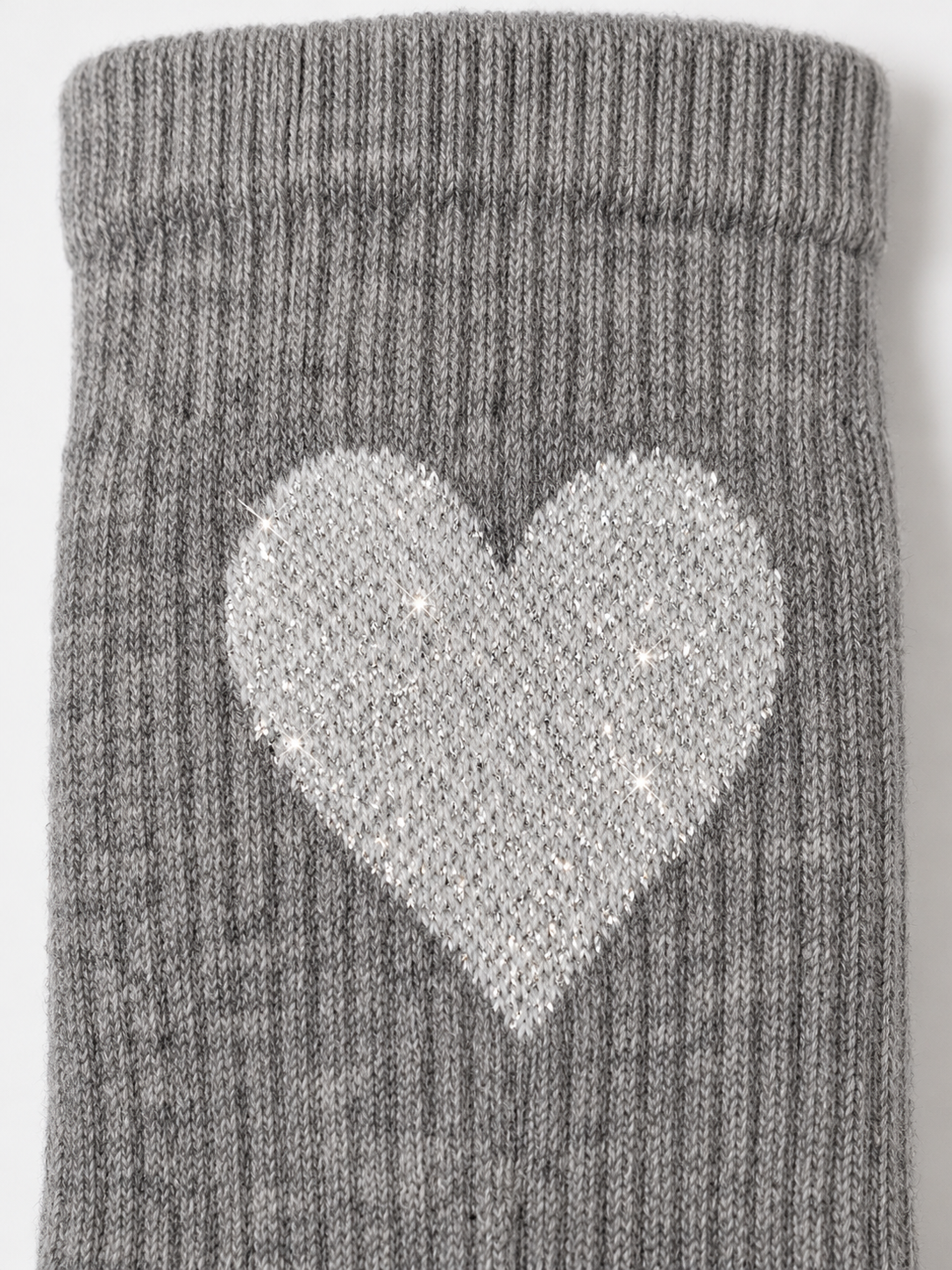 Grey Glitzerherz Socken – Bio-Baumwolle