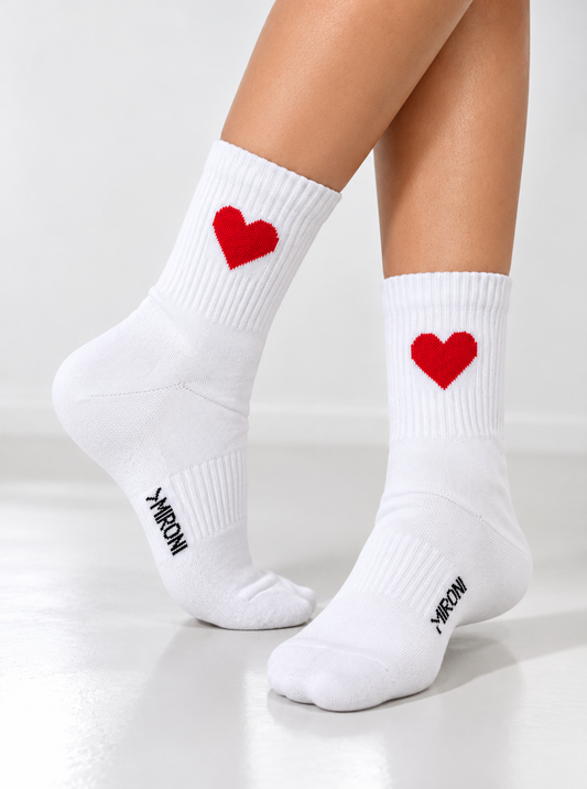 Herz Quarter Socken – Bio-Baumwolle, gepolsterte Sohle