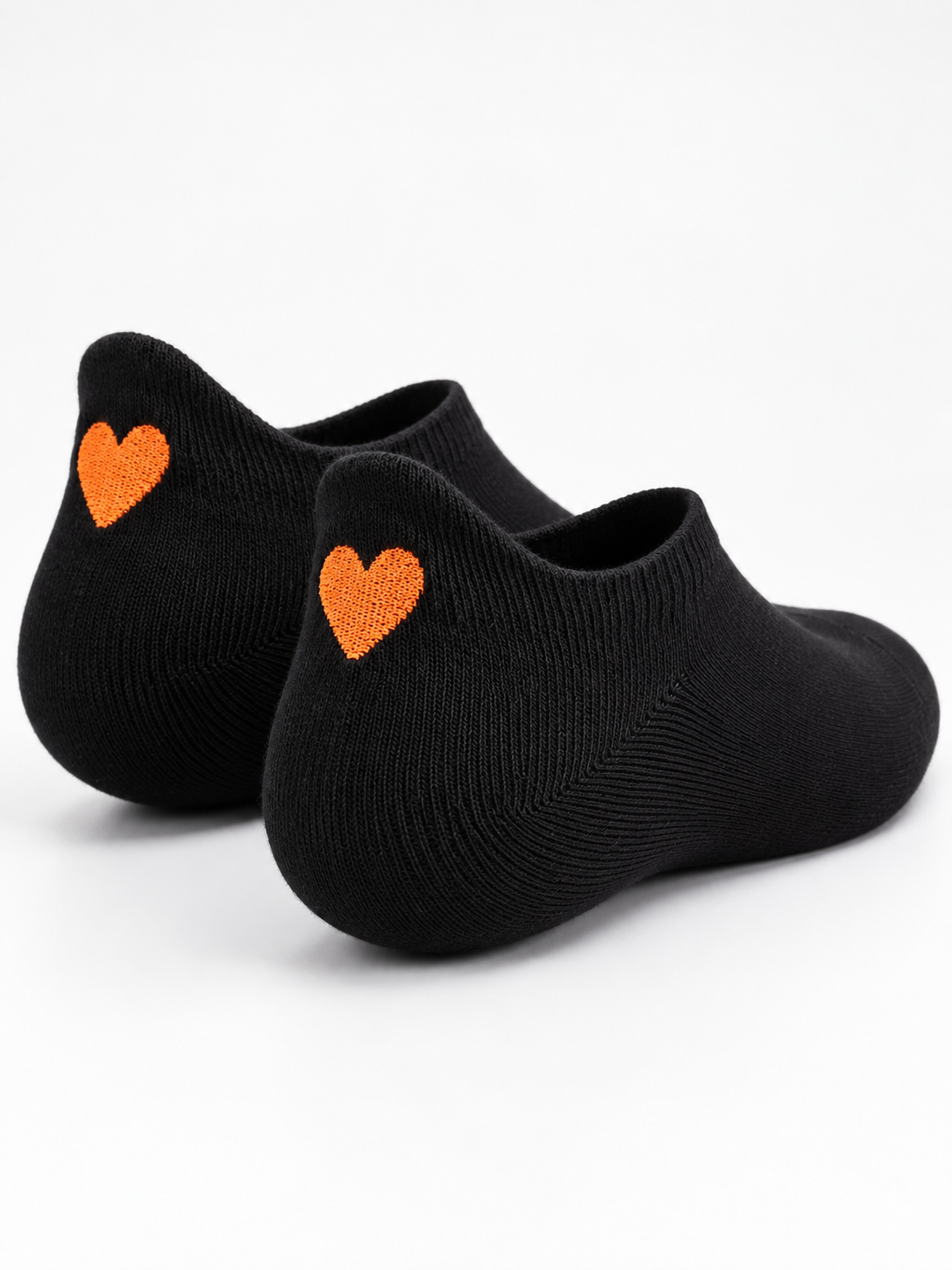 Herz Sneaker Socken Schwarz – Bio-Baumwolle