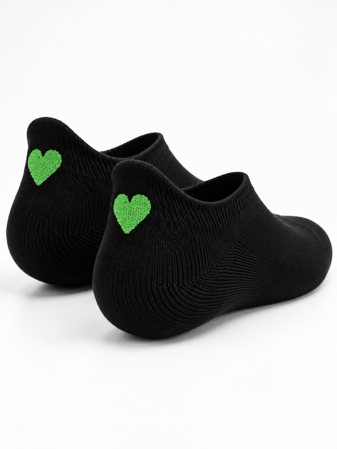 Herz Sneaker Socken Schwarz – Bio-Baumwolle