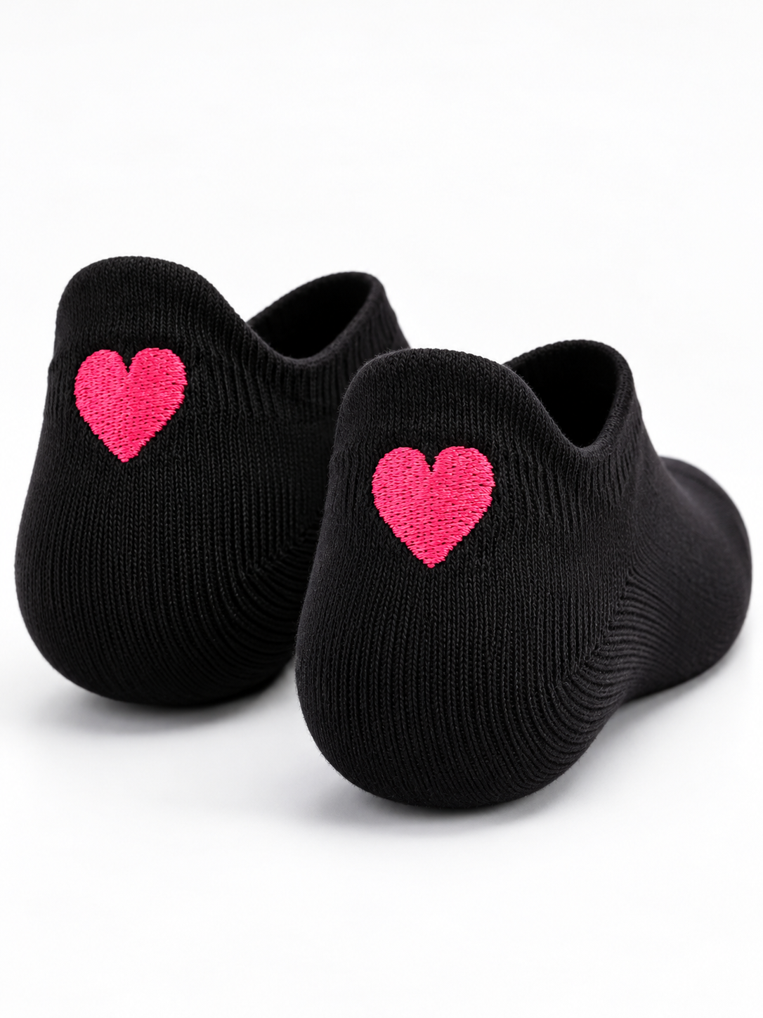 Herz Sneaker Socken Schwarz – Bio-Baumwolle