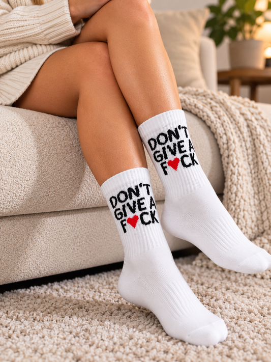 Don't Give a F*ck Socken – Bio-Baumwolle, gepolsterte Sohle