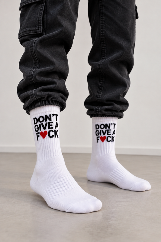 Don't Give a F*ck Socken – Bio-Baumwolle, gepolsterte Sohle