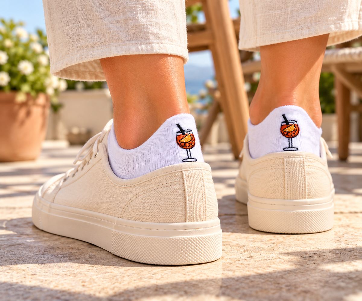 Herz Sneaker Drink Socken – Bio-Baumwolle