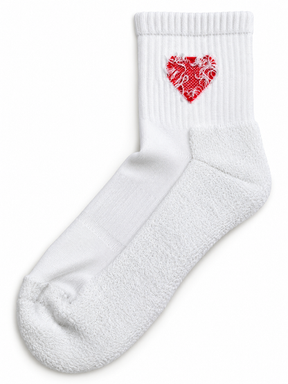 Herz Quarter Socken – Bio-Baumwolle, gepolsterte Sohle