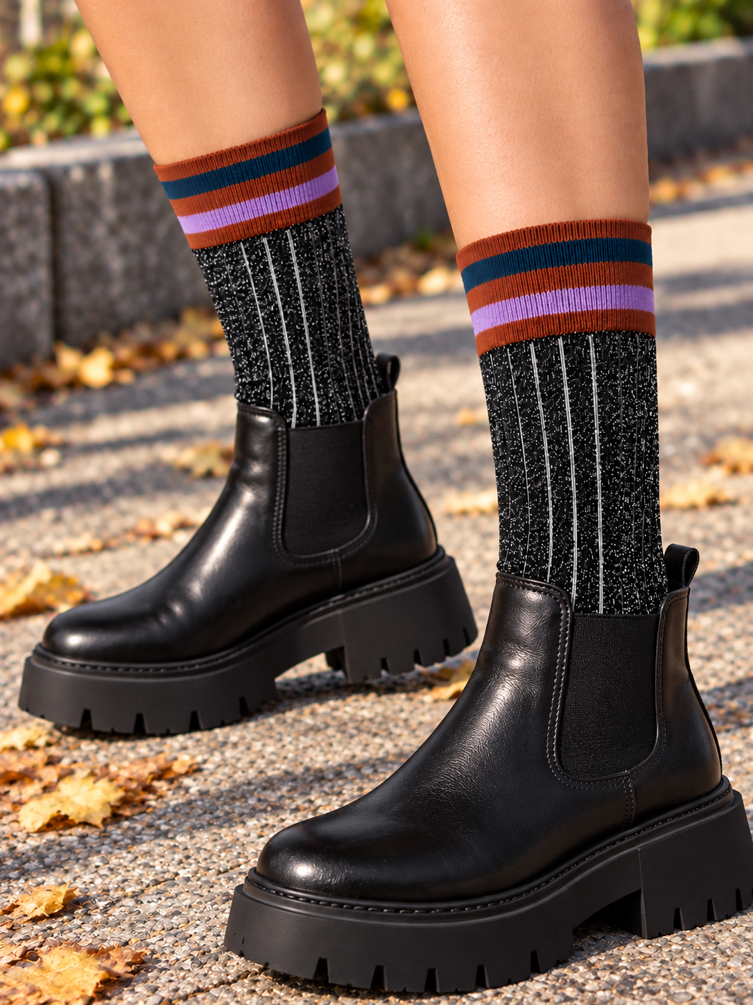 Lucky Fashion Socken – Bio-Baumwolle, metallische Fasern