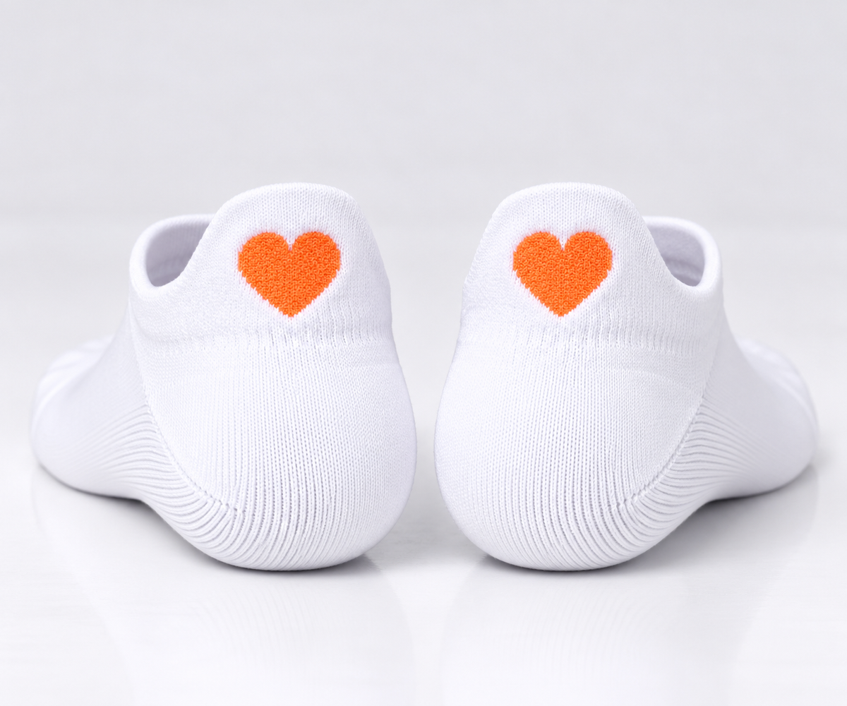 Herz Sneaker Socken Weiß – Bio-Baumwolle