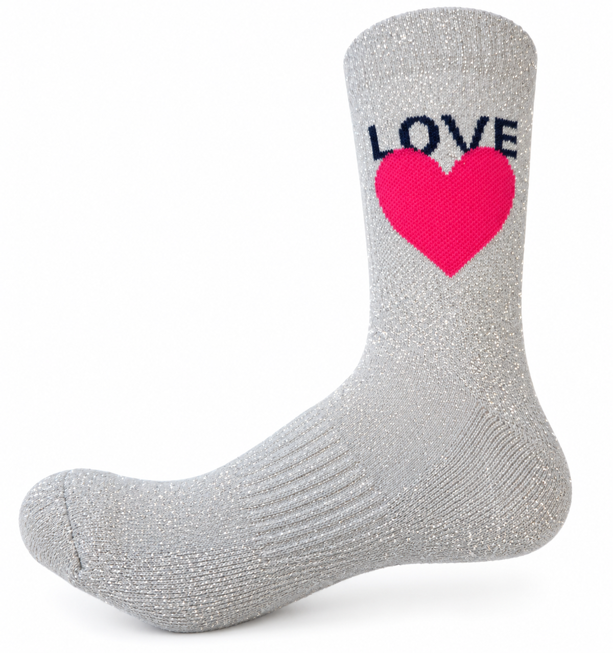 Glitzer Love Soket Socken – Bio-Baumwolle, gepolsterte Sohle