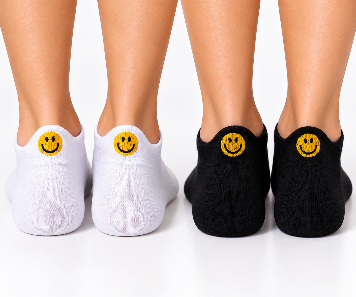 Smiley Kurze Socken – Bio-Baumwolle
