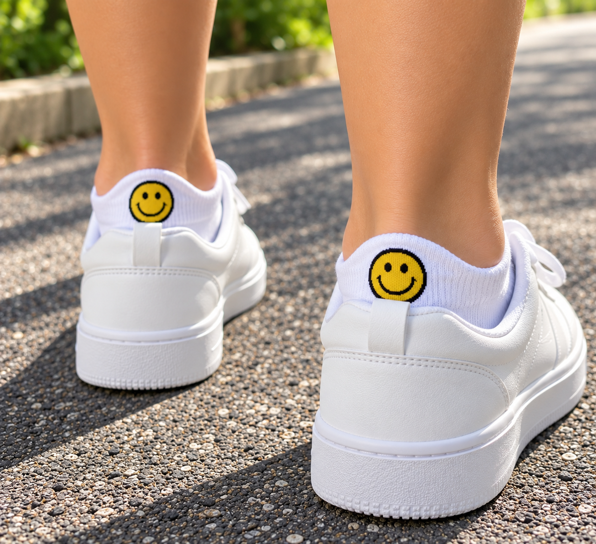 Smiley Kurze Socken – Bio-Baumwolle