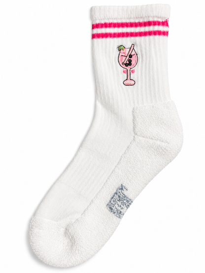 Drink Beere Socken bestickt – Bio-Baumwolle, gepolsterte Sohle
