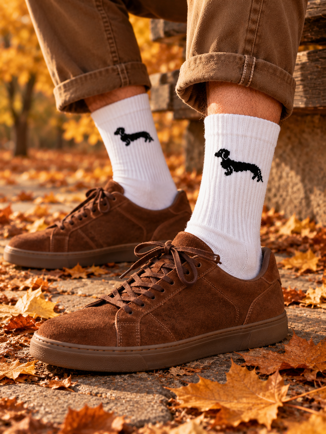Dackel Socken – Bio-Baumwolle, gepolsterte Sohle