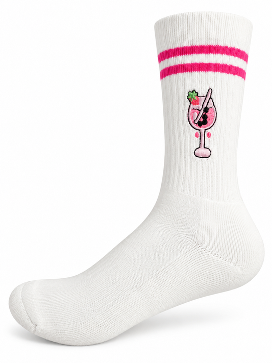 Drink Beere Socken bestickt – Bio-Baumwolle, gepolsterte Sohle