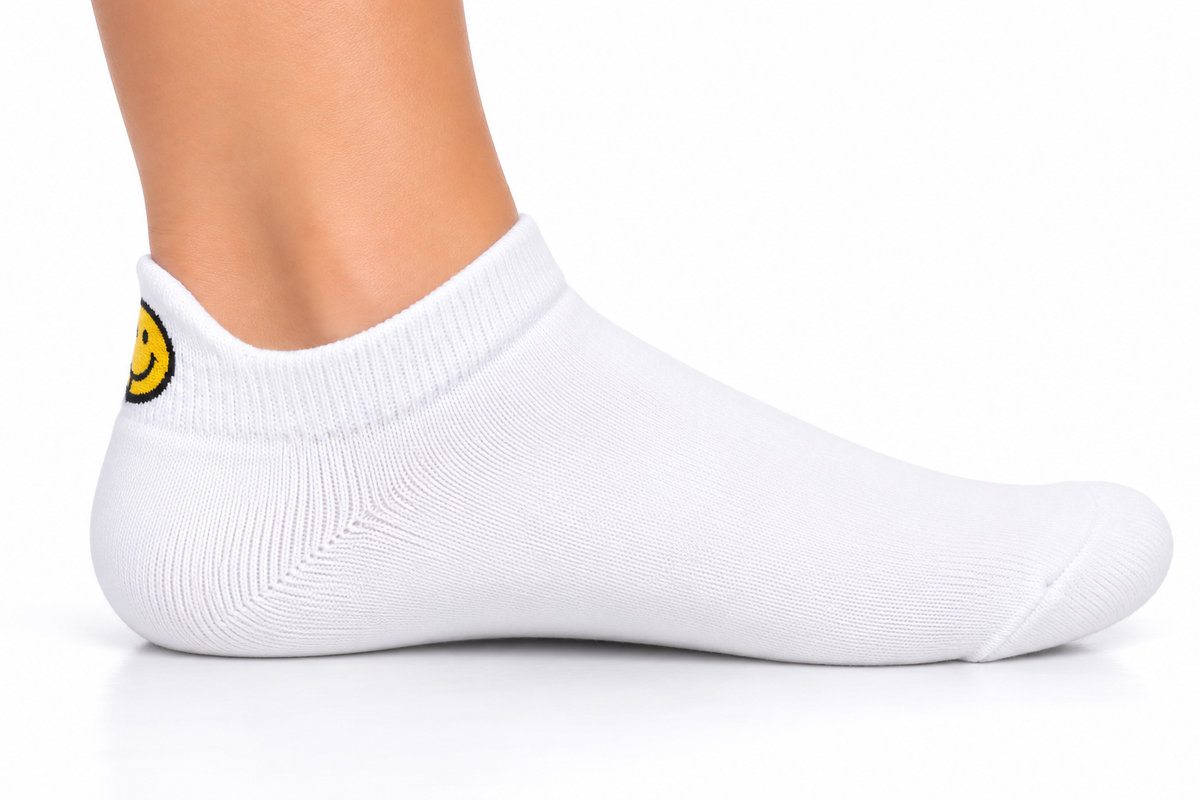 Smiley Kurze Socken – Bio-Baumwolle