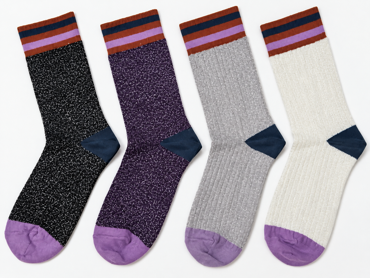 Lucky Fashion Socken – Bio-Baumwolle, metallische Fasern