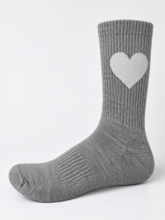 Grey Glitzerherz Socken – Bio-Baumwolle