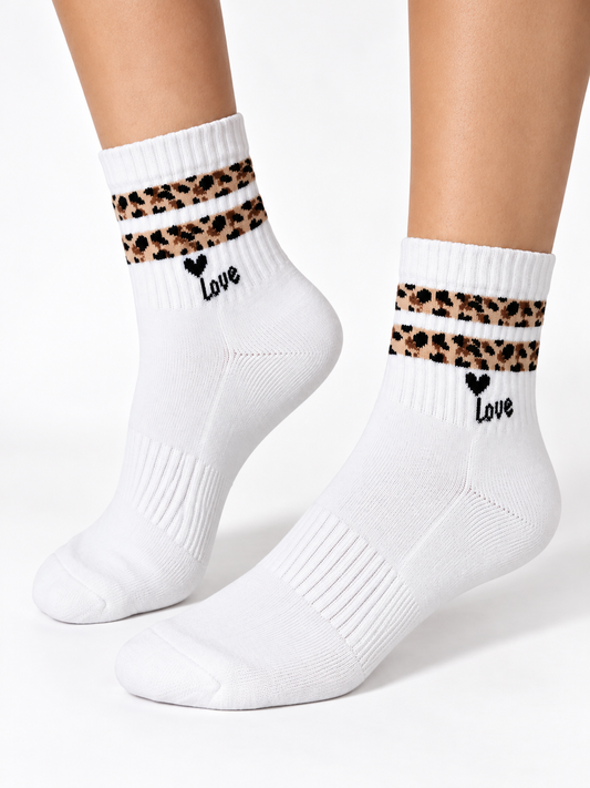 Leo Love 2 Streifen Quarter Socken – Bio-Baumwolle