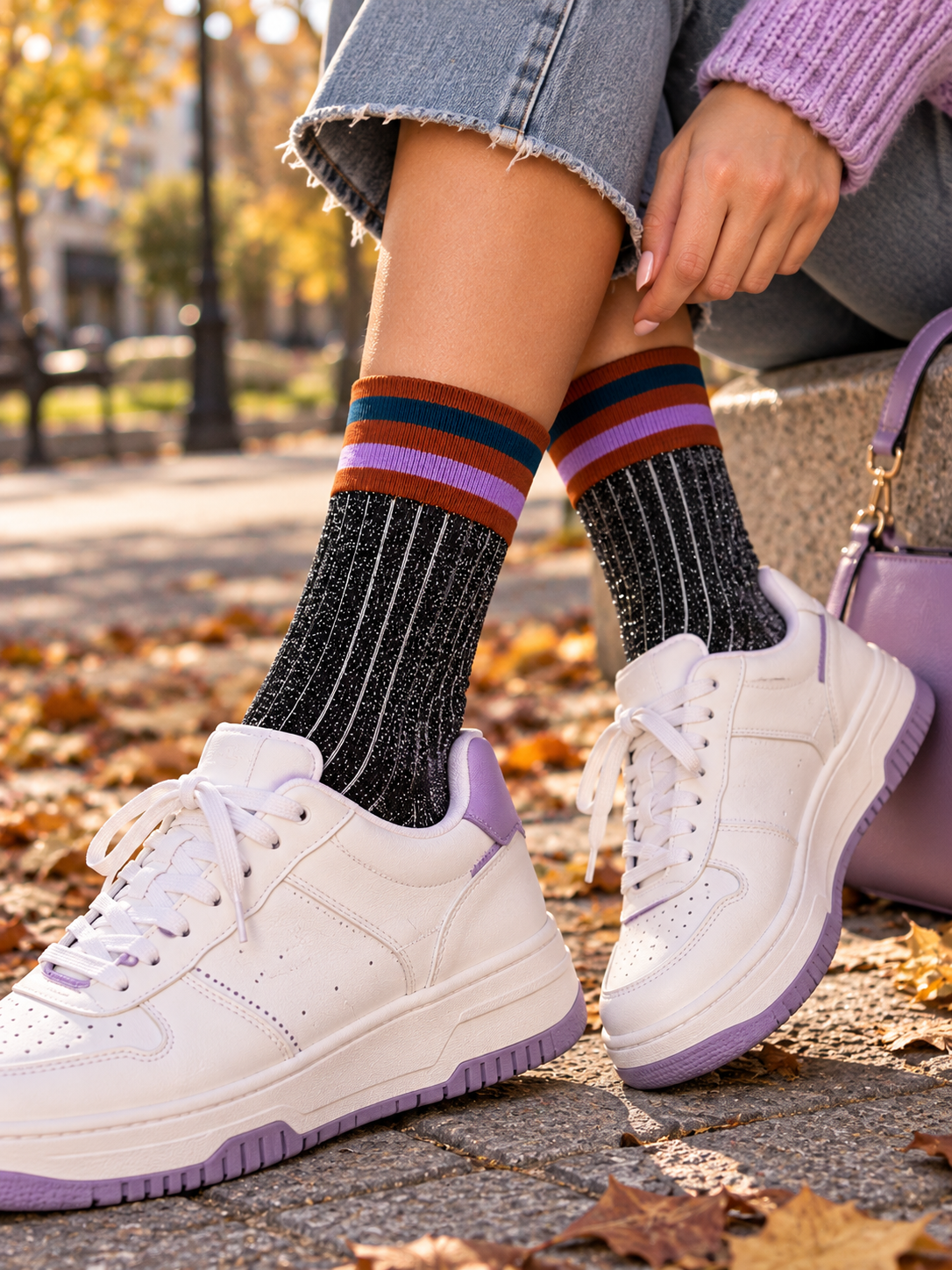 Lucky Fashion Socken – Bio-Baumwolle, metallische Fasern