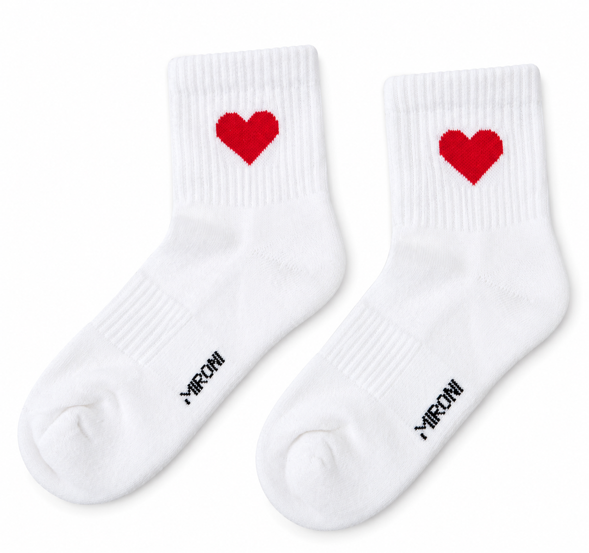 Herz Quarter Socken – Bio-Baumwolle, gepolsterte Sohle