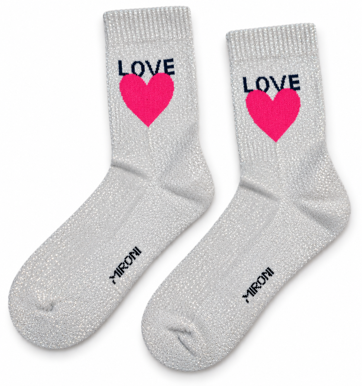 Glitzer Love Soket Socken – Bio-Baumwolle, gepolsterte Sohle