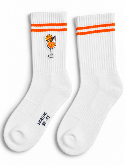 Drink Glas Socken bestickt – Bio-Baumwolle, gepolsterte Sohle