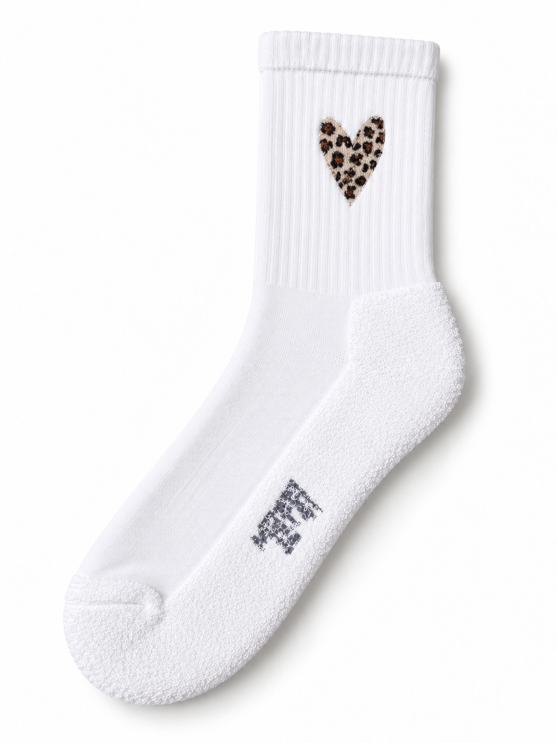 Leo Herz Socken bestickt – Bio-Baumwolle, gepolsterte Sohle