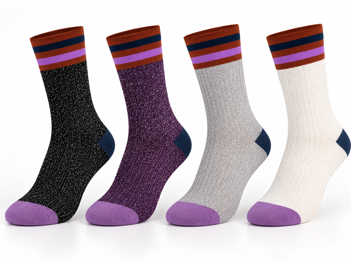 Lucky Fashion Socken – Bio-Baumwolle, metallische Fasern