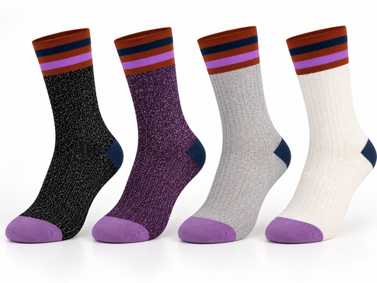 Lucky Fashion Socken – Bio-Baumwolle, metallische Fasern