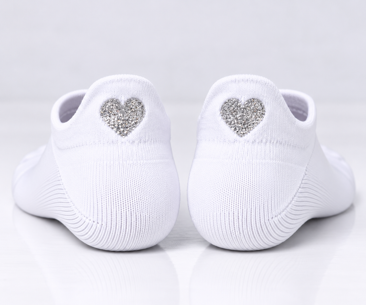 Herz Sneaker Socken Weiß – Bio-Baumwolle