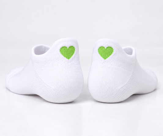 Herz Sneaker Socken Weiß – Bio-Baumwolle