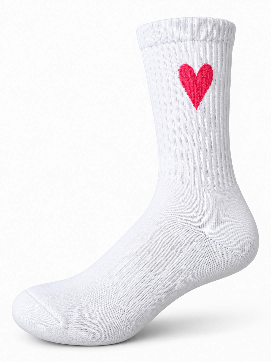 Herz Pink Socken bestickt – Bio-Baumwolle, gepolsterte Sohle