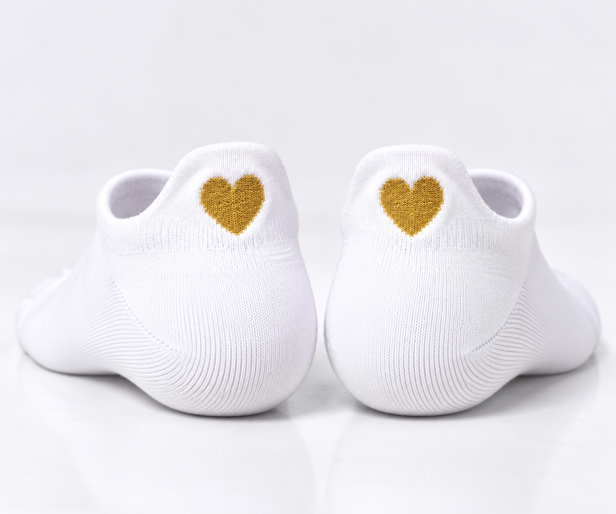 Herz Sneaker Socken Weiß – Bio-Baumwolle