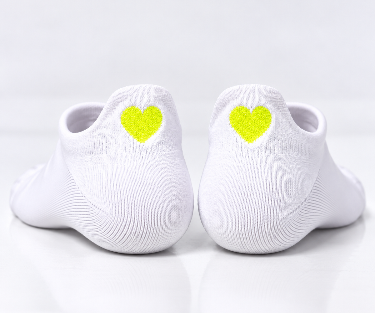 Herz Sneaker Socken Weiß – Bio-Baumwolle